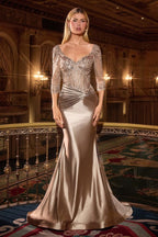 Elegant Embellished Formal Long Special Occasion Gown Detailed CDCD731