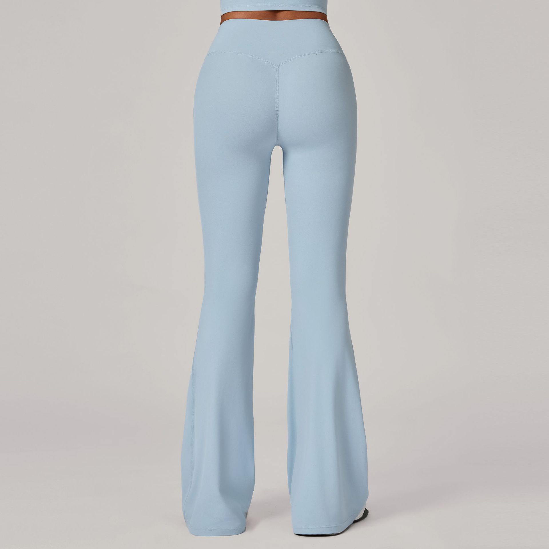 European And American Style Hidden Pleat Flared Yoga Pants For Women