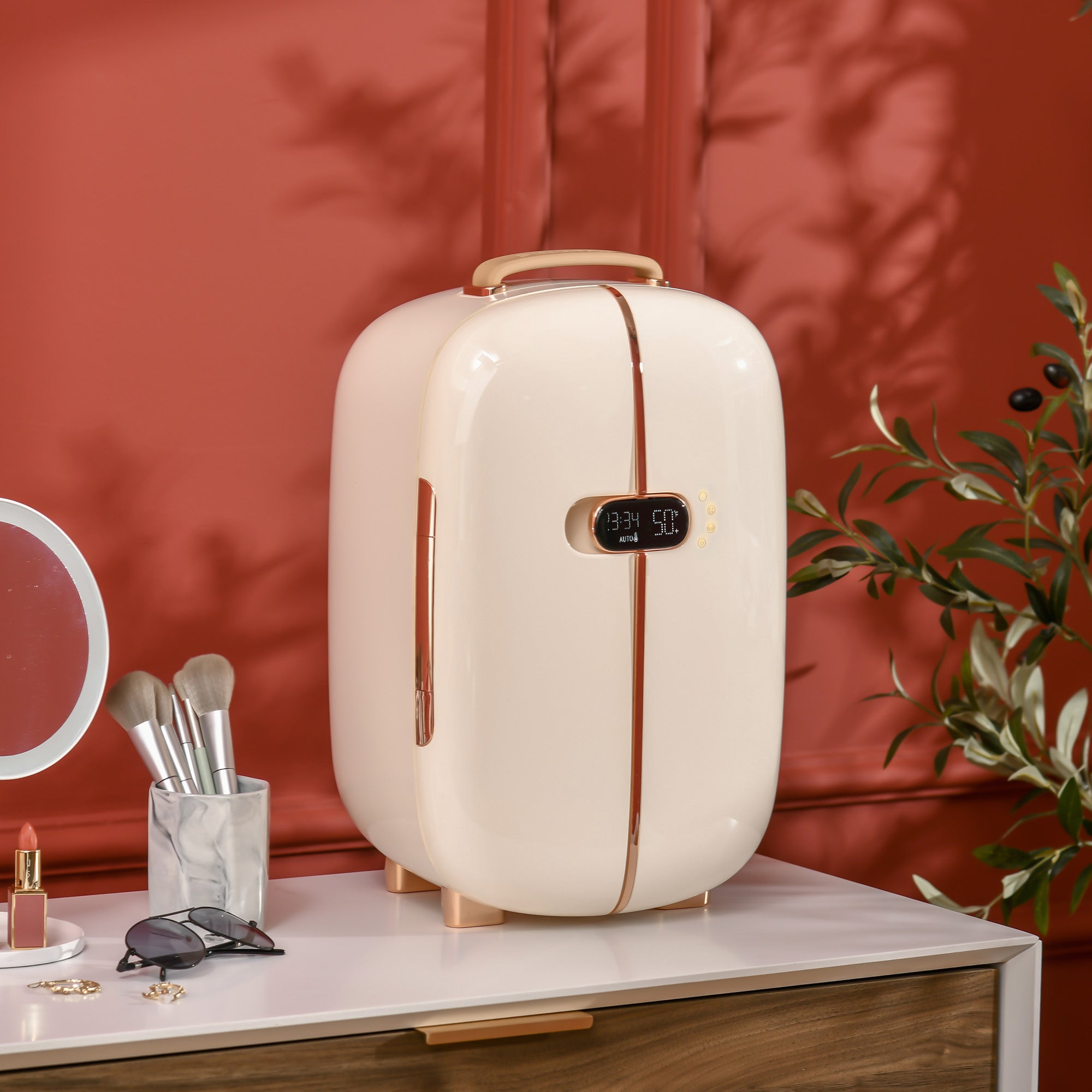 Portable Skincare Fridge With LED Display, 12L Mini Fridge For Beauty
