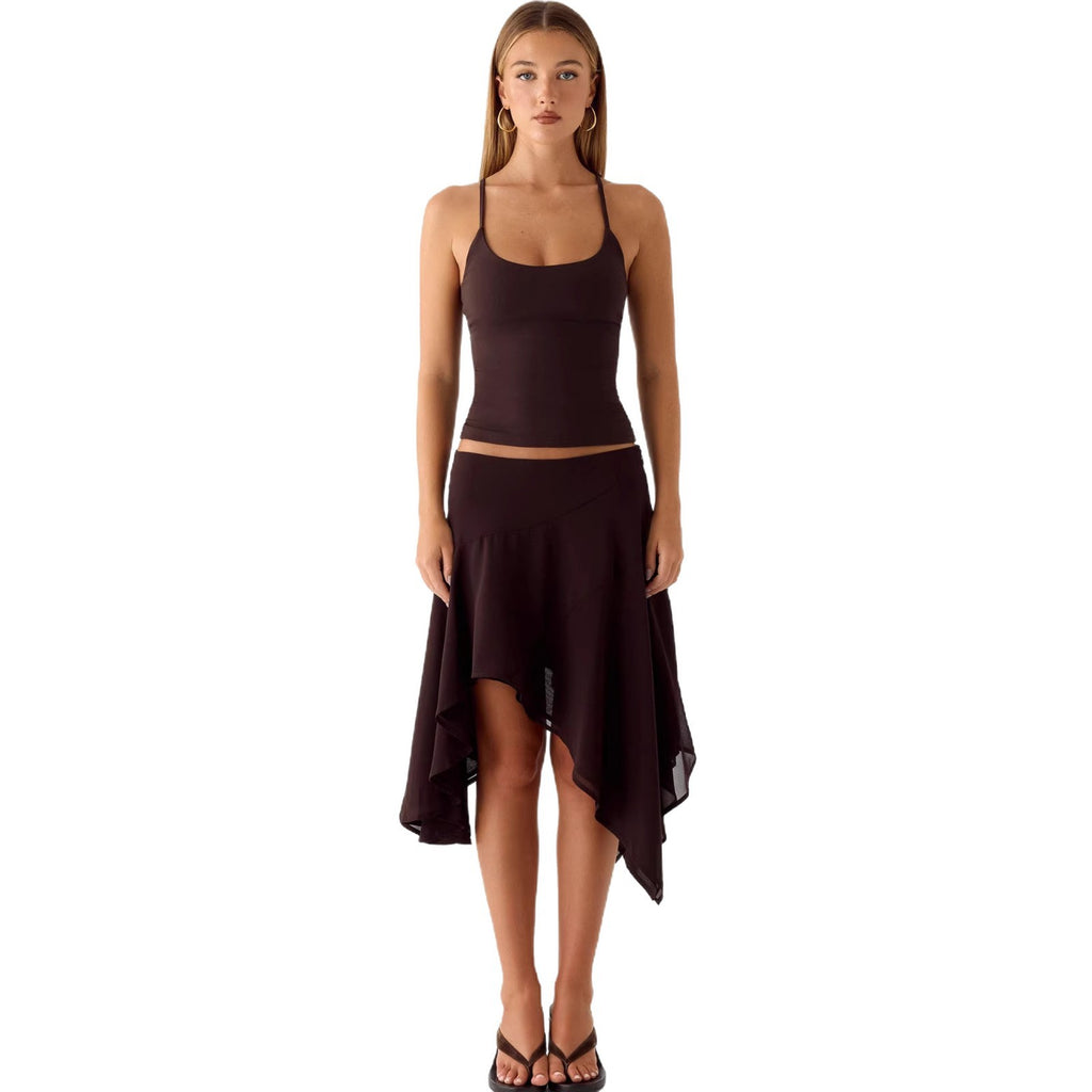 Resort-style European And American Half Skirt New High-waisted Design