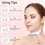 Pink Facial & Neck Massager with Heating and 3 Modes