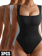 3-Pack Women’s Seamless Ribbed Yoga & Workout Jumpsuit