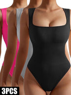 3-Pack Women’s Seamless Ribbed Yoga & Workout Jumpsuit
