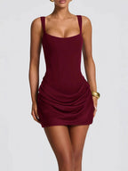 Graceful Tube Top Mini Dress with Shoulder Straps