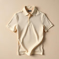 Oatmeal Cotton Polo Shirt for Men