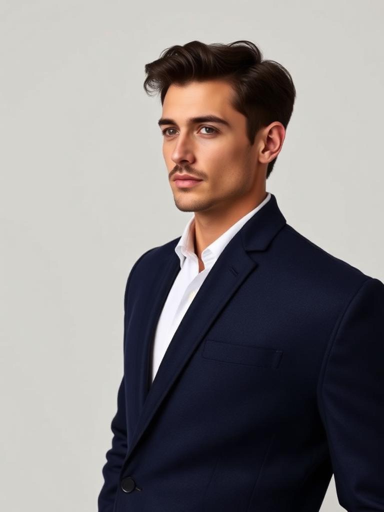 Navy Tailored Wool Blazer