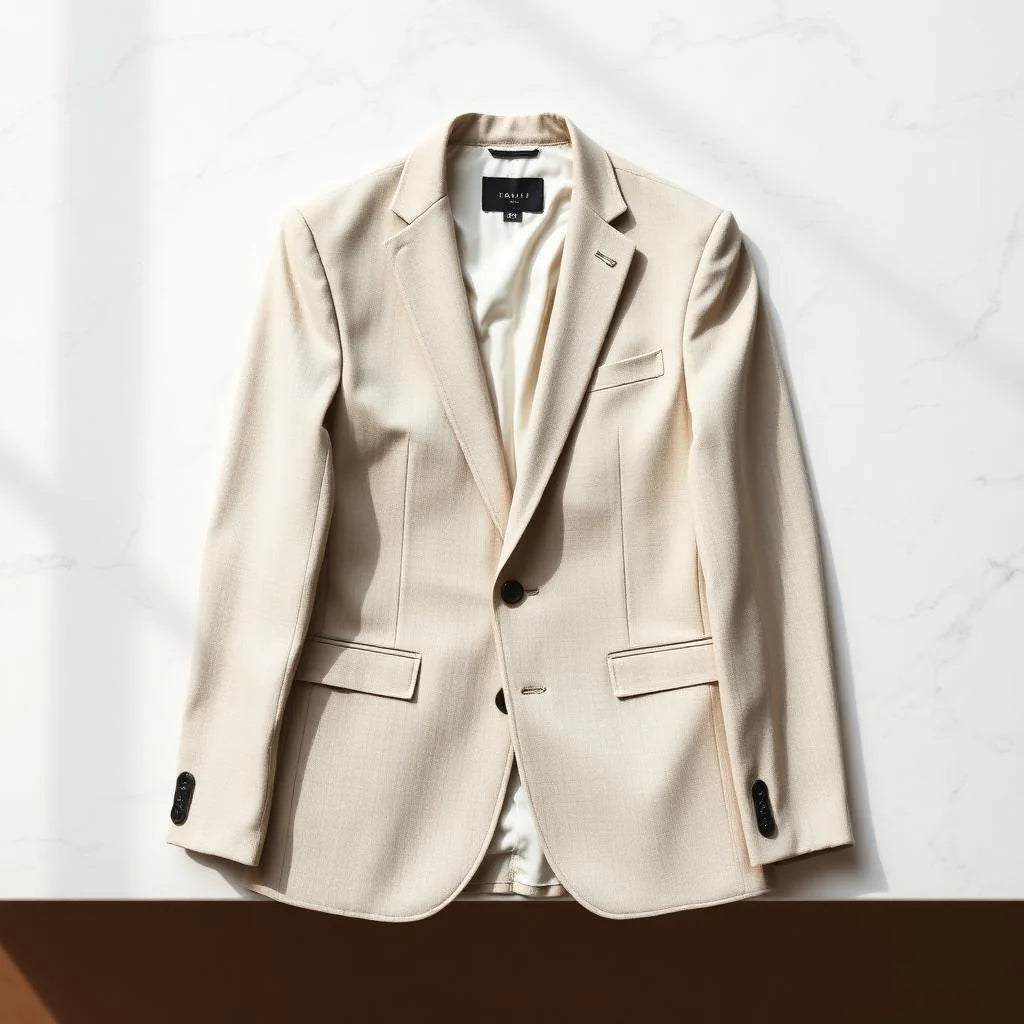Stone Linen Blazer for Men